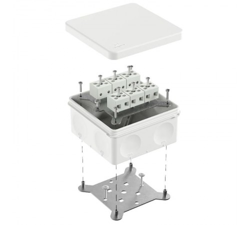 Коробка огнестойкая для о/п двухкомпонентная 60-0300-FR6.0-12 Е15-Е120 RAL9003 100х100х50 (14 шт/уп)  60-0300-9003-FR6.0-12  Промрукав