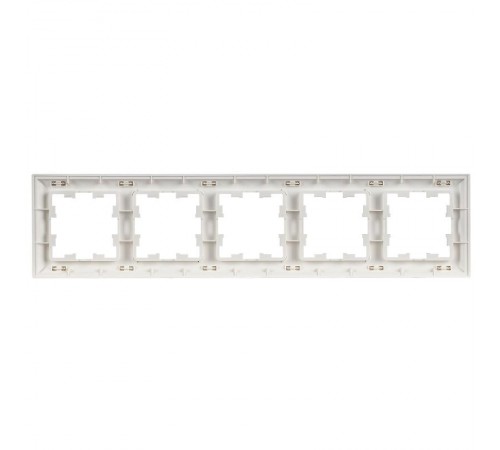 BRITE Рамка 5-местная РУ-5-БрАБ арктический белый/белый   BR-M52-12-K91  IEK