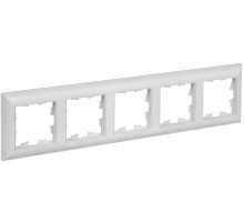 BRITE Рамка 5-местная РУ-5-БрАБ арктический белый/белый   BR-M52-12-K91  IEK