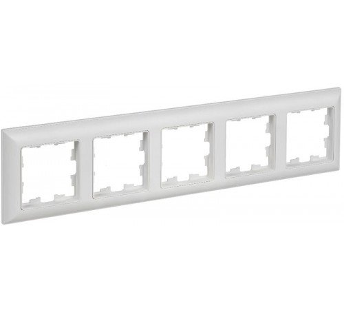 BRITE Рамка 5-местная РУ-5-БрАБ арктический белый/белый   BR-M52-12-K91  IEK