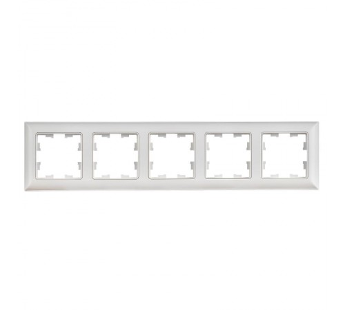 BRITE Рамка 5-местная РУ-5-БрАБ арктический белый/белый   BR-M52-12-K91  IEK
