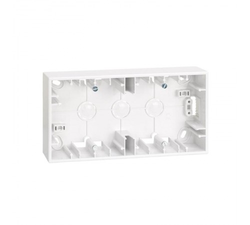 Simon 27 Монтажная коробка для накладного монтажа, 2 поста, 86х164х37мм, S27 Play, белый  2700752-030  Simon
