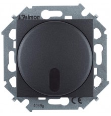 Simon 15 Графит Светорегулятор с управлением от ИК пульта, проходной, 500Вт, 230В, винт. зажим  1591713-038  Simon