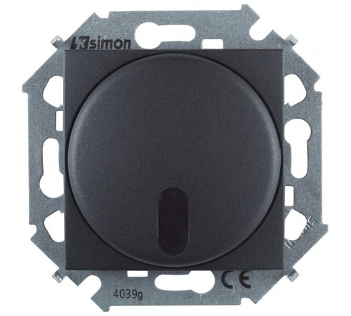 Simon 15 Графит Светорегулятор с управлением от ИК пульта, проходной, 500Вт, 230В, винт. зажим  1591713-038  Simon