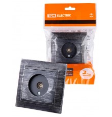 Розетка телевизионная простая (0-2400МГц, "мама") старинное серебро "Лама"  SQ1815-0658  TDM