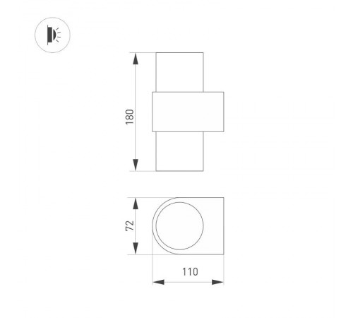 Светильник SP-SPICY-WALL-TWIN-S180x72-2x6W Warm3000 (BK, 40 deg) (arlight, IP20 Металл, 3 года)  033734  Arlight
