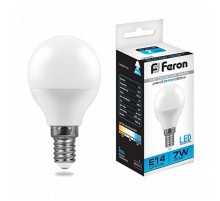 Лампа светодиодная LB-95 (7W) 230V E14 6400K G45  25480  FERON