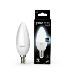 Лампа светодиодная LED 6,5Вт E14 220В 4100К свеча  103101207  Gauss