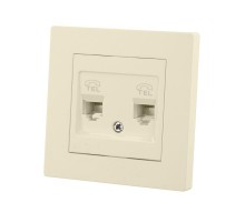 Розетка двойная телефонная RJ11 сл. кость "Сенеж"   SQ1816-0147  TDM