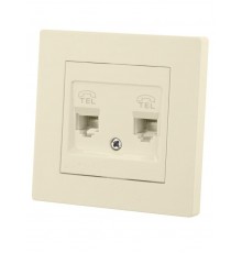 Розетка двойная телефонная RJ11 сл. кость "Сенеж"   SQ1816-0147  TDM