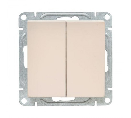 Механизм выключателя, двухклавишный, кнопочный, кремовый Эпика  UP1-SWI-23 EKF