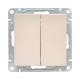 Механизм выключателя, двухклавишный, кнопочный, кремовый Эпика  UP1-SWI-23 EKF