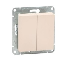 Механизм выключателя, двухклавишный, кнопочный, кремовый Эпика  UP1-SWI-23 EKF