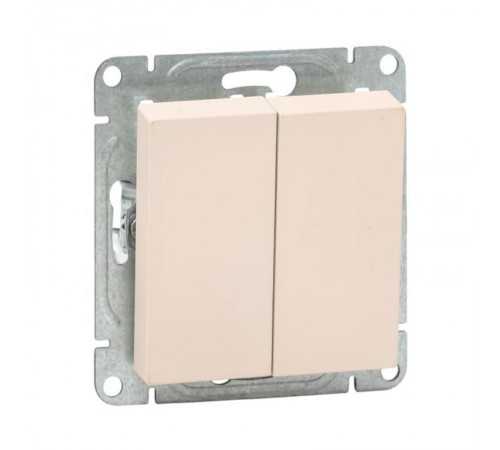 Механизм выключателя, двухклавишный, кнопочный, кремовый Эпика  UP1-SWI-23 EKF