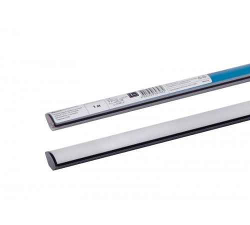 Алюминиевый профиль угловой черный 1616 (1 м), матовый рассеиватель, 2 заглушки, 2 крепежа  SQ0331-049  TDM