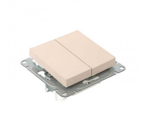 Механизм выключателя, двухклавишный, кнопочный, кремовый Эпика  UP1-SWI-23 EKF