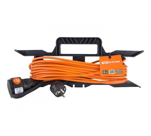 Удлинитель-шнур силовой на рамке УШз10  (штепс. гнездо, 20м ПВС 3х0,75)  SQ1302-0322  TDM