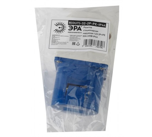 Розетка стационарная наружная 123 2Р+РЕ 32А 220В IP44  Б0032877  ЭРА