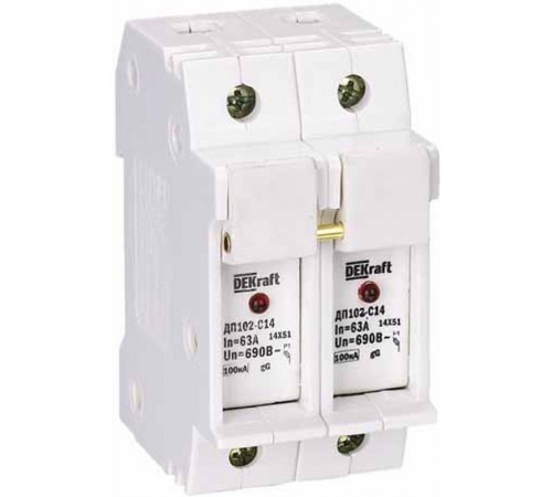 Держатель предохранителя типа C14 со светодиодной и  21387DEK  DEKraft