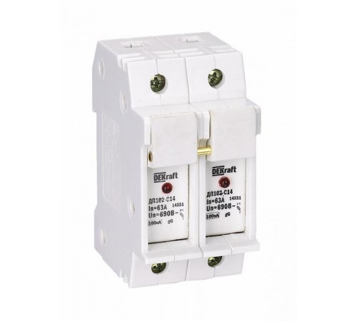 Держатель предохранителя типа C14 со светодиодной и  21387DEK  DEKraft