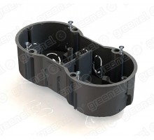 Коробка установочная 2-местная 141х70х45 для с/п в кирпичных стенах (с саморезами)  GE40007  GREENEL
