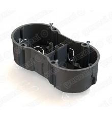 Коробка установочная 2-местная 141х70х45 для с/п в кирпичных стенах (с саморезами)  GE40007  GREENEL