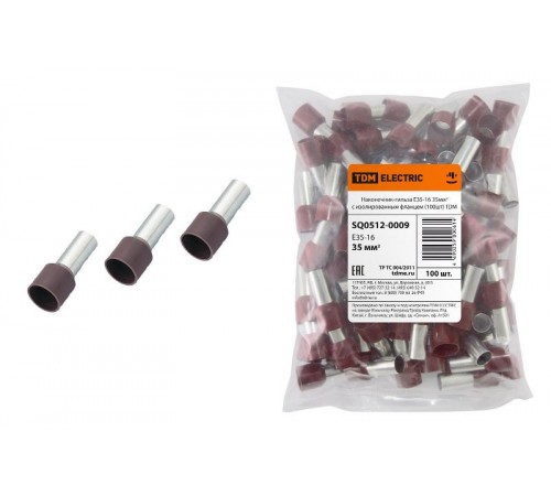 Наконечник-гильза Е35-16 35мм2 с изолированным фланцем (100шт)   SQ0512-0009  TDM