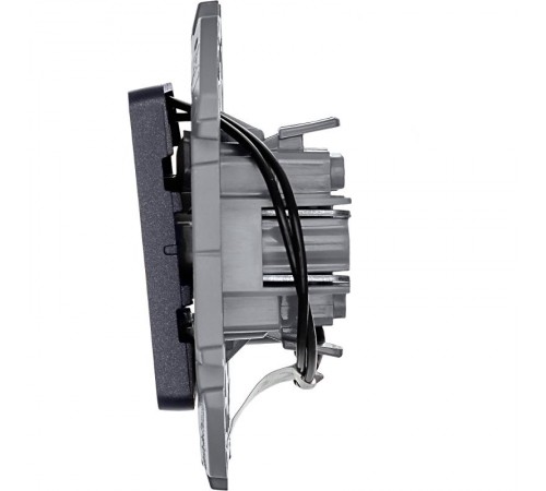 Inspiria Антрацит Переключатель проходной 1-клавишный с подсветкой С/У без рамки  673663  Legrand