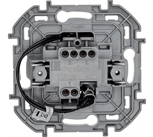 Inspiria Антрацит Переключатель проходной 1-клавишный с подсветкой С/У без рамки  673663  Legrand