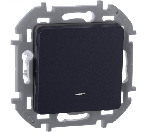 Inspiria Антрацит Переключатель проходной 1-клавишный с подсветкой С/У без рамки  673663  Legrand