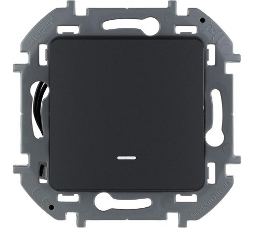 Inspiria Антрацит Переключатель проходной 1-клавишный с подсветкой С/У без рамки  673663  Legrand