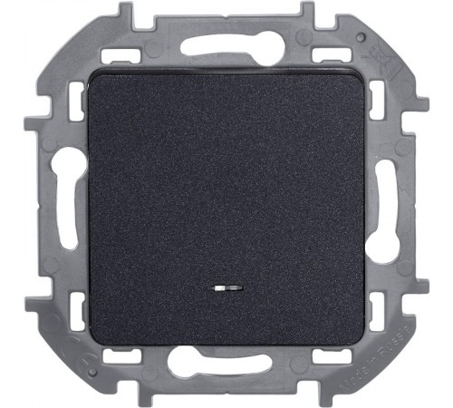 Inspiria Антрацит Переключатель проходной 1-клавишный с подсветкой С/У без рамки  673663  Legrand