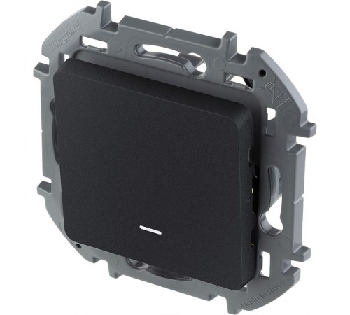 Inspiria Антрацит Переключатель проходной 1-клавишный с подсветкой С/У без рамки  673663  Legrand