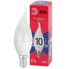 Лампа светодиодная RED LINE LED BXS-10W-865-E14 R E14 / Е14 10Вт свеча на ветру холодный дневной свет  Б0045343  ЭРА