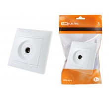 Розетка телевизионная простая (0-2400МГц, "мама") белая "Лама"   SQ1815-0017  TDM