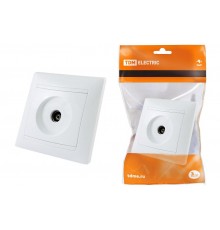 Розетка телевизионная простая (0-2400МГц, "мама") белая "Лама"   SQ1815-0017  TDM