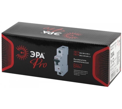 Выключатель автоматический однополюсный Pro NO-901-51 ВА47-63 1P 20А кривая C  Б0031823  ЭРА