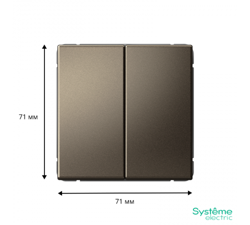 ArtGallery Мокко Выключатель 2-клавишный КНОПОЧНЫЙ, 10АХ, механизм, быстрозажим. клем.  GAL000617S  SE