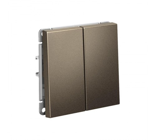 ArtGallery Мокко Выключатель 2-клавишный КНОПОЧНЫЙ, 10АХ, механизм, быстрозажим. клем.  GAL000617S  SE