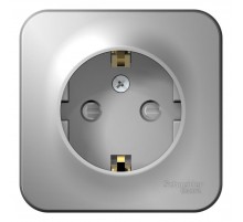 Blanca Алюминий О/У Розетка с заземлением со шторками, 16А, 250В  BLNRA011103  SE