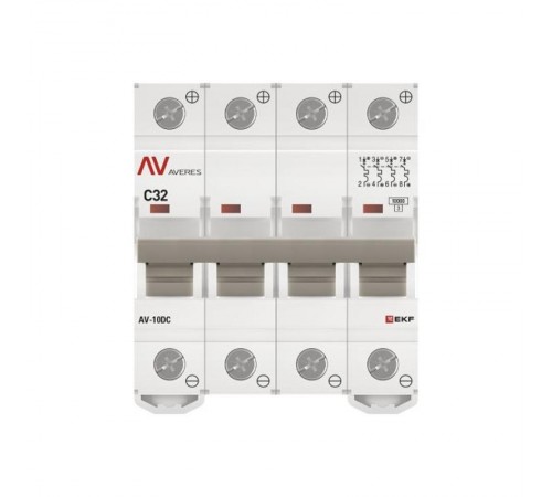 Выключатель автоматический AV-10 DC 4P 32A (C) 10kA  AVERES mcb10-DC-4-32C-av EKF