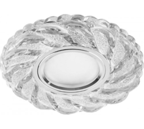 Светильник точечный встраиваемый под лампу, с LED подсветкой CD935 15LED*2835 SMD 4000K, MR16 50W G5.3, прозрачный, хром  29468  FERON