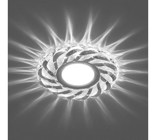 Светильник точечный встраиваемый под лампу, с LED подсветкой CD935 15LED*2835 SMD 4000K, MR16 50W G5.3, прозрачный, хром  29468  FERON