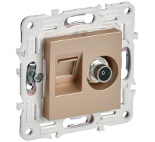 SKANDY Розетка двойная TV+RJ45 кат.5E SK-A14Sa песочный  SK-AK20-1-K98  IEK