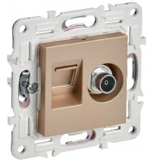 SKANDY Розетка двойная TV+RJ45 кат.5E SK-A14Sa песочный  SK-AK20-1-K98  IEK