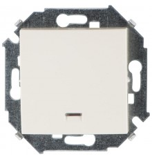 Simon 15 Сл. кость Выключатель 1-кл кнопочный с подсветкой, 16А 250В, винт. зажим  1591160-031  Simon