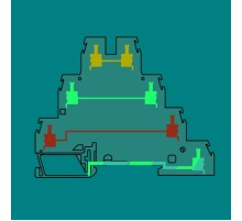 Клемма D4/6.T3.P, 3-уровня+земля, все зажимы соединены перемычкой винт 4мм.кв.  1SNA299684R0200  TE