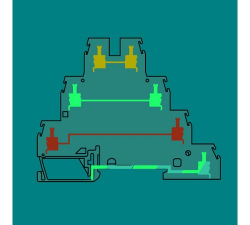 Клемма D4/6.T3.P, 3-уровня+земля, все зажимы соединены перемычкой винт 4мм.кв.  1SNA299684R0200  TE