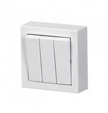 Выключатель трехклавишный, накладного монтажа, Impressivo, белый  10631A-84   2TKA00001849  ABB