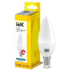 Лампа светодиодная  ALFA C35 свеча 10Вт 230В 4000К E14  LLA-C35-10-230-40-E14  IEK